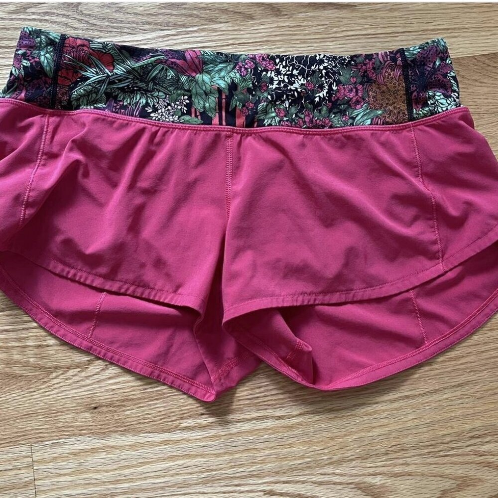 Lululemon LULULEMON SPEED UP SHORT 2.5" FUCHIA PINK ZEN GARDEN MULTI SIZE 4 - Picture 9 of 14